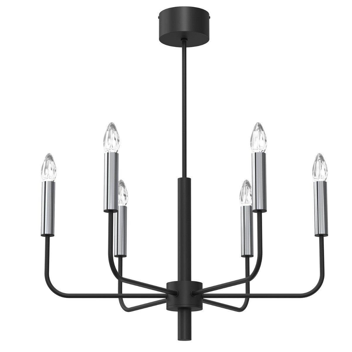 Lampa wisząca Akasya czarny matowa-chromowana 6xE14x15W wym: 76 x 65 x 65 cm metal Luminex