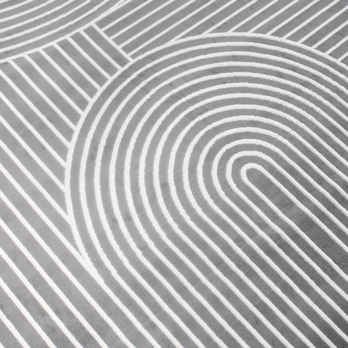 tapis salon 200x290 tissé gris rectangle motif géométrique LYN49 ARCRIL - 5