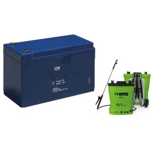 Pulvérisateur Électrique Dorsal VITO 16L 12V 8Ah – 6 Bars Max, Autonomie 4h, Chargeur Inclus, Idéal Jardin Toiture Végétaux