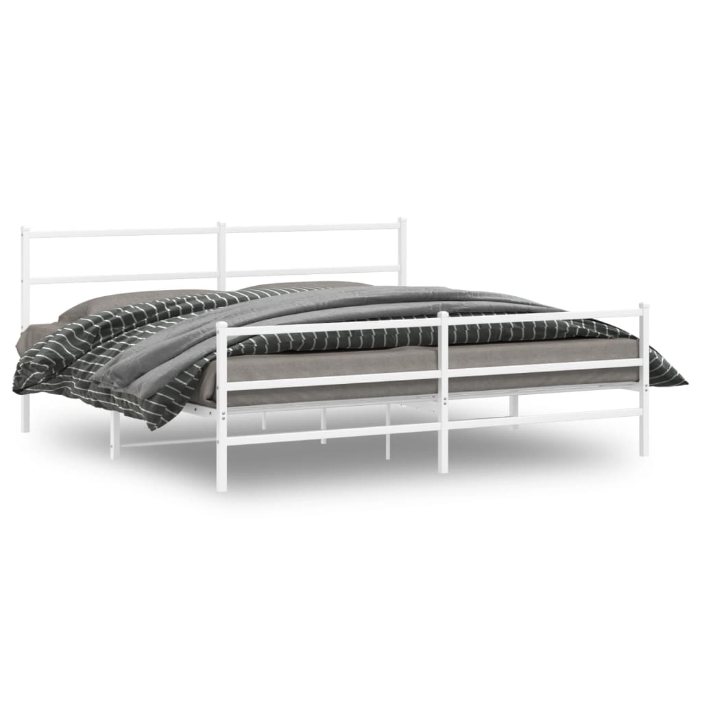 Łóżko Metalowe Białe Rama Łóżko Ze Stelażem Do Sypialni Pokoju 200x200