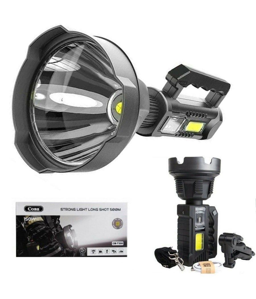 Laser Blu Regolabile 10W 450nm, Torcia A Lungo Raggio Con Messa A Fuoco E 5 Modelli Stellari, Per Campeggio E Caccia, Batterie Incluse