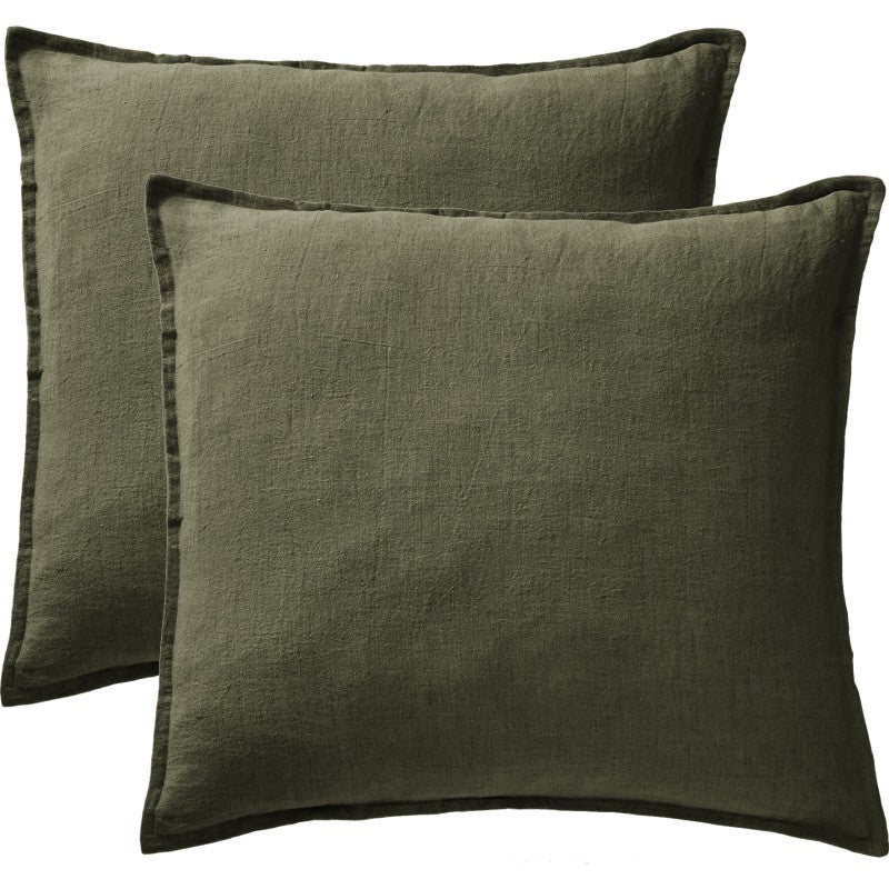 King Linens Lot de 2 taies d'oreiller 100 % lin français avec volants