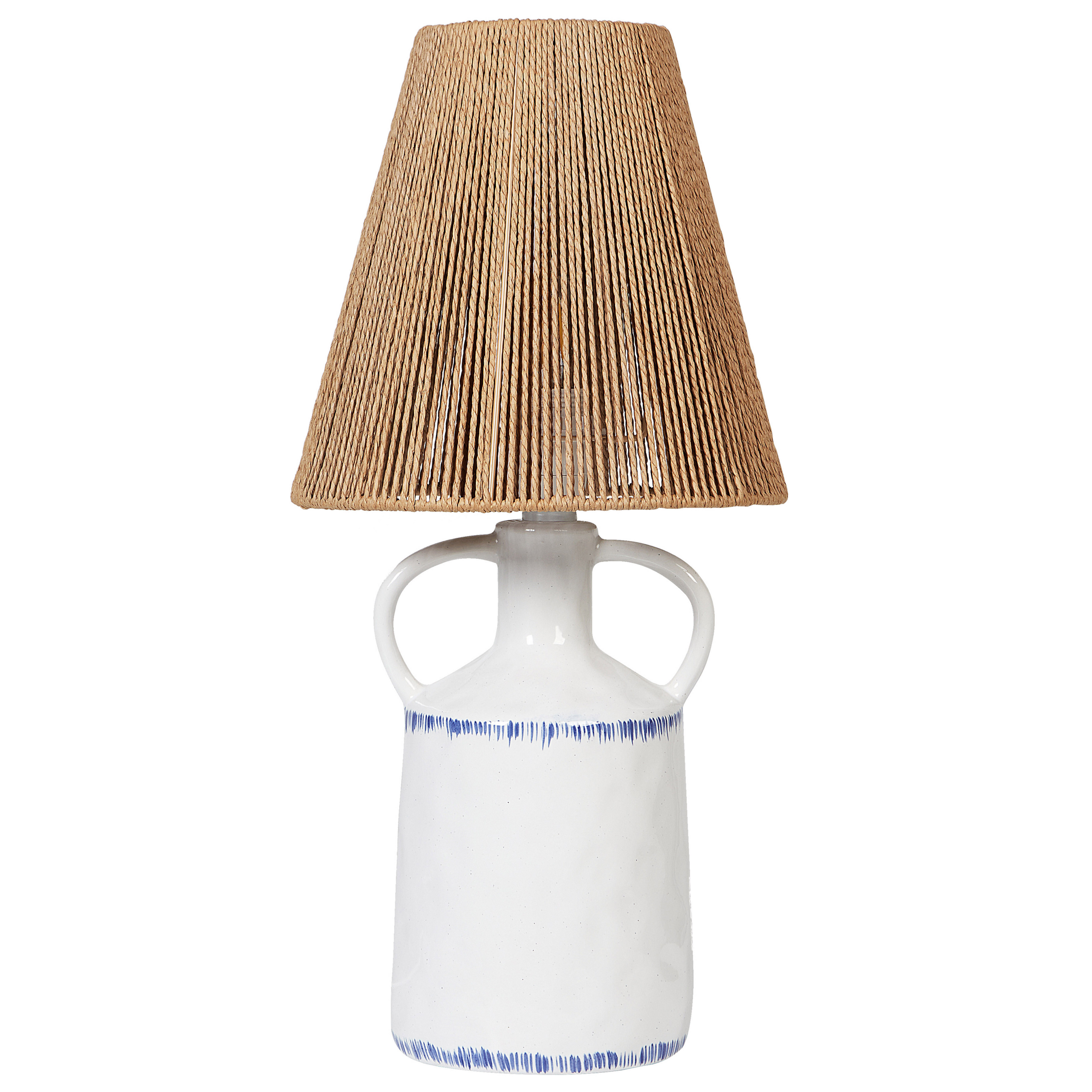 Beliani Lámpara De Mesa Larissos Cerámica Blanco , Leroy Merlin
