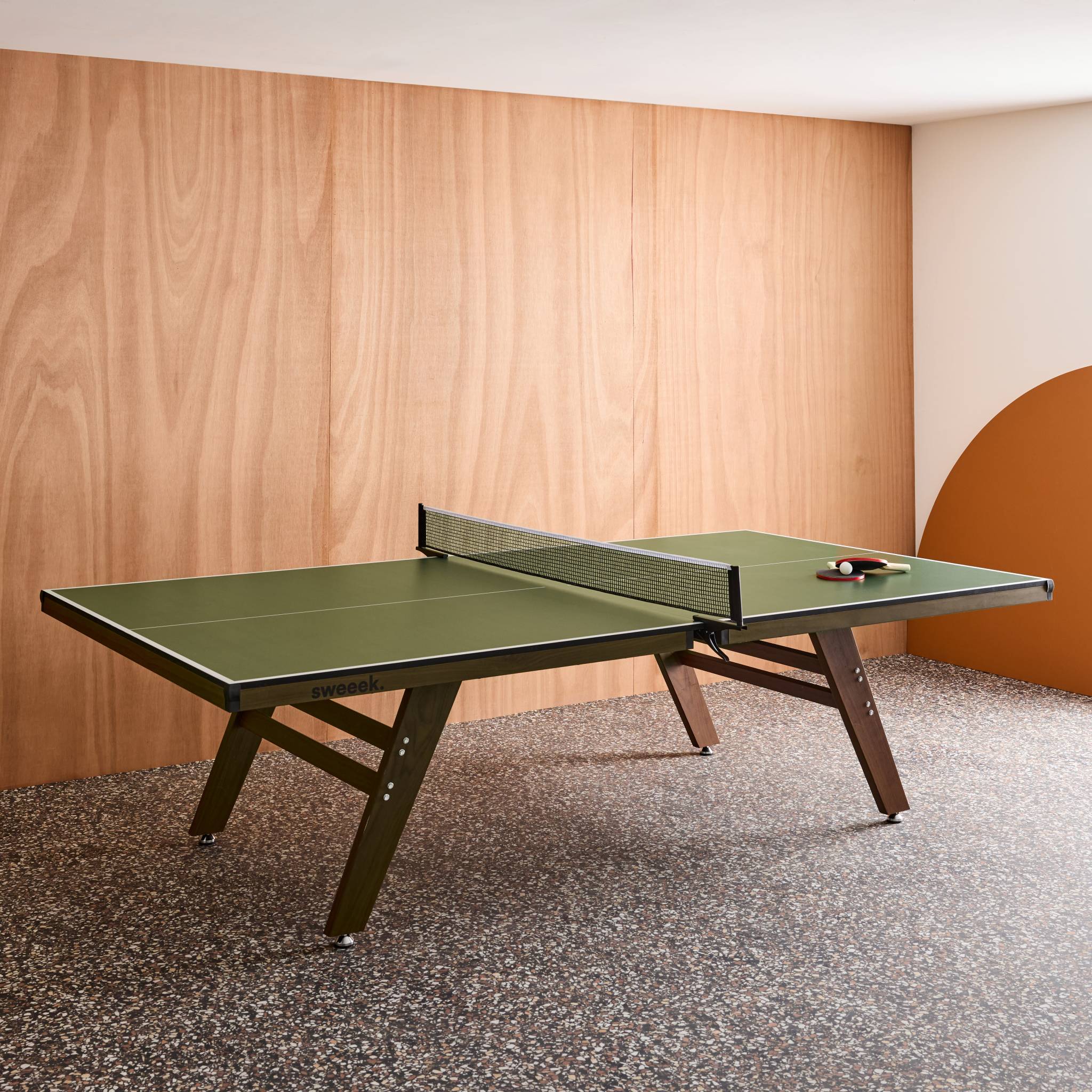 Table de ping pong intérieur deluxe kaki avec 2 raquettes et 3 balles TABLE DE PING PONG INTÉRIEUR DELUXE - 6