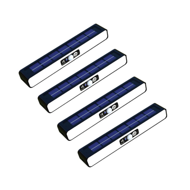 4 sztuki solarnych lamp ogrodowych, przenośne solarne lampy ścienne, czarna obudowa i białe światło