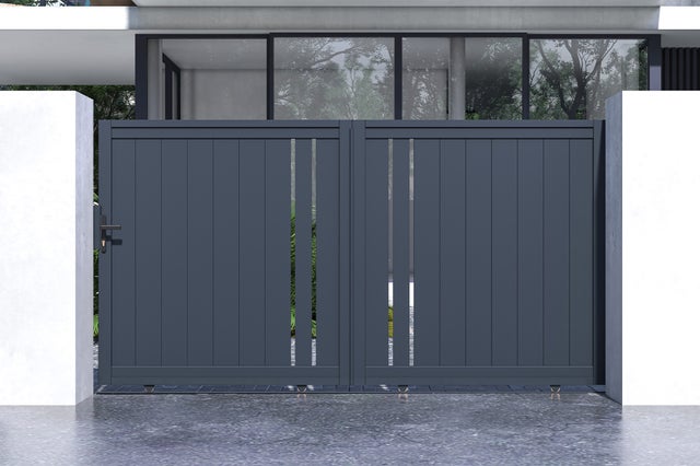 Portail coulissant 3m GIONA H.160cm aluminium gris