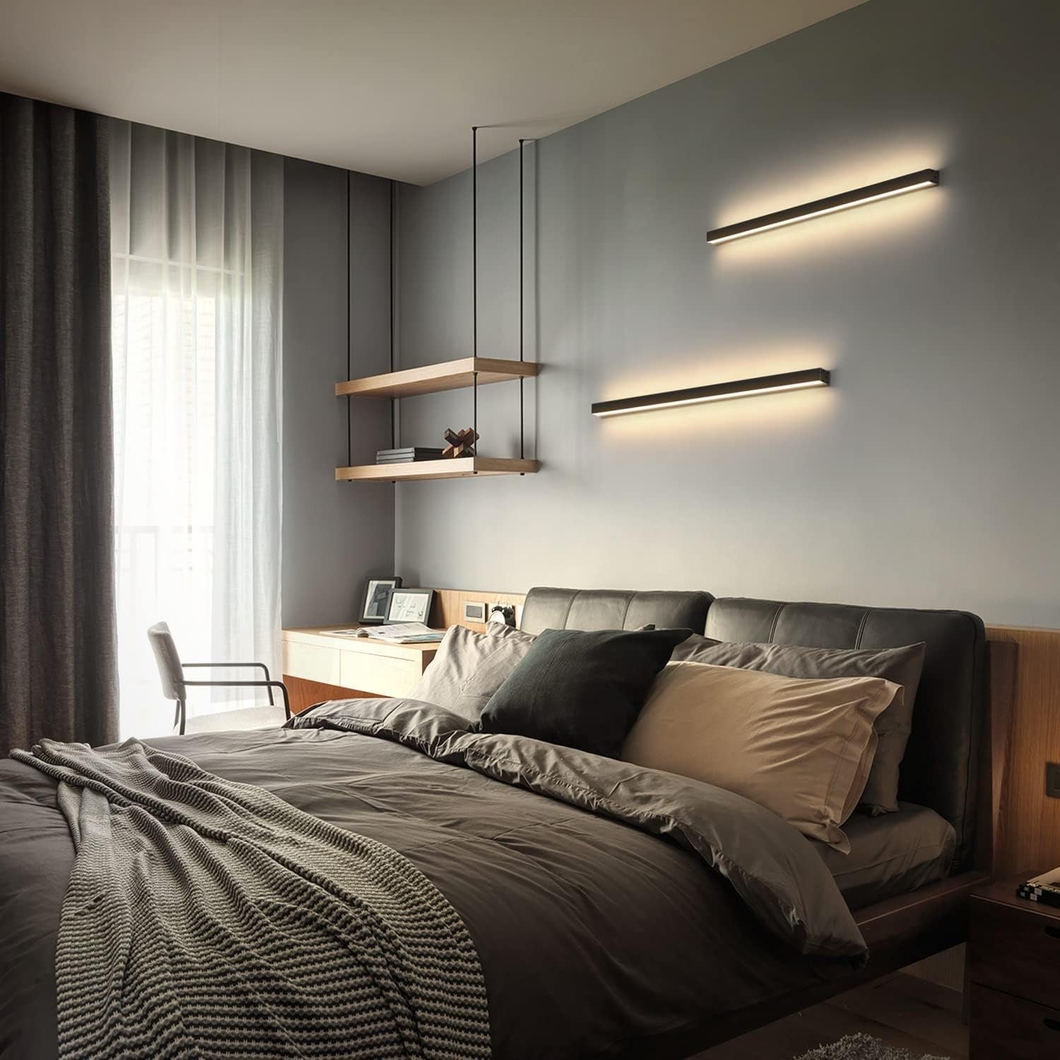 NETTLIFE Wewnętrzny kinkiet LED - Nowoczesna lampa do przedpokoju o mocy 60 cm i mocy 21 W, o ciepłej, białej barwie światła - 8