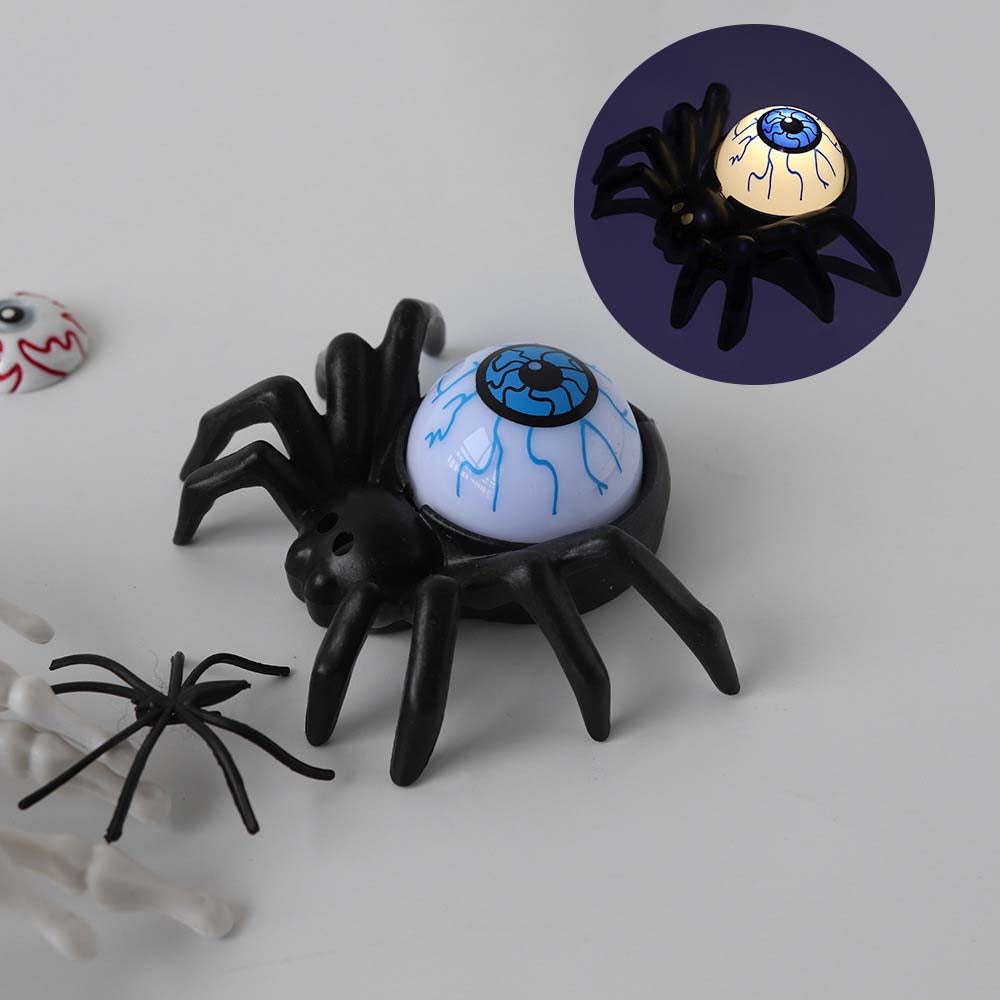 Zestaw 12 podświetlanych pająków - wiszące dekoracje na Halloween, upiorne oświetlenie LED na ganki, do ogrodów, na imprezy i do wnętrz, niebieskie