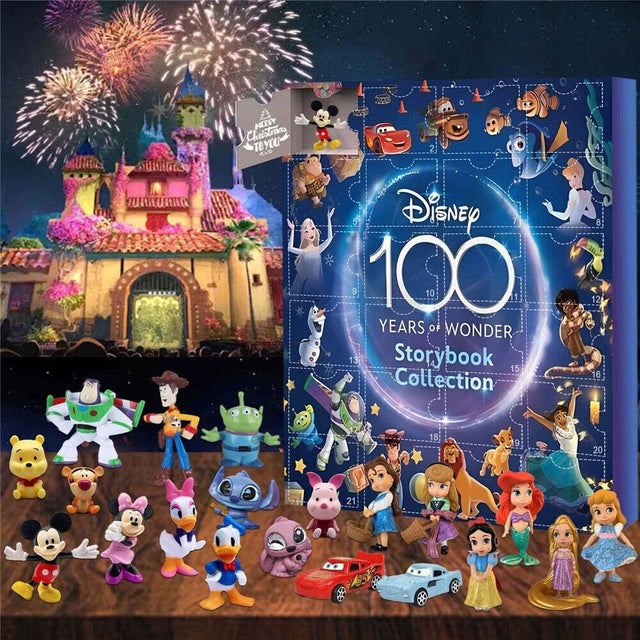 Calendario dell'Avvento Disney, 24 giorni, scatole a sorpresa, giocattoli, regali per bambini, statuette di Topolino.