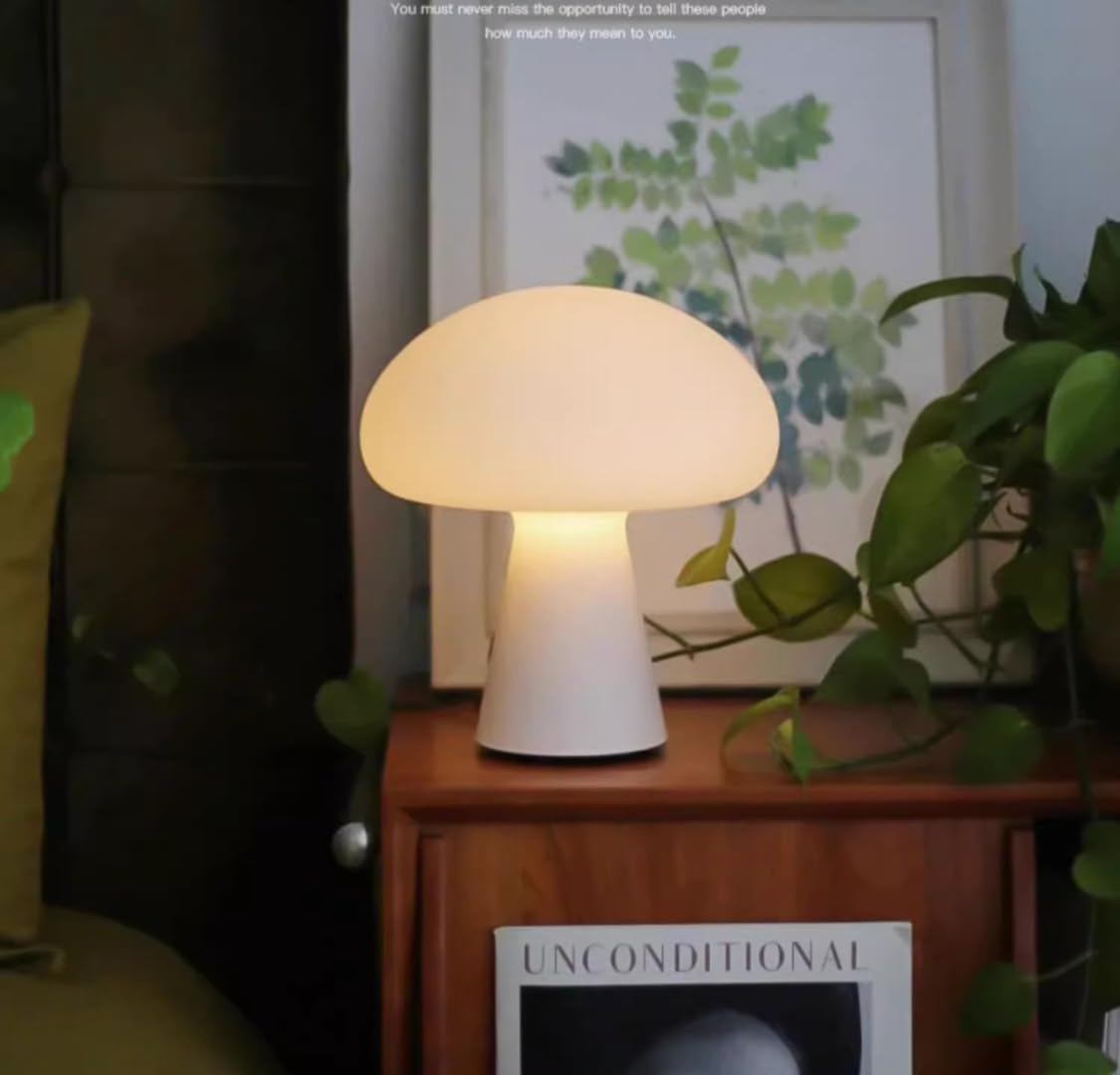 Lampe de chevet champignon sans fil, veilleuse champignon portable tricolore à intensité variable, rechargeable par USB - 8