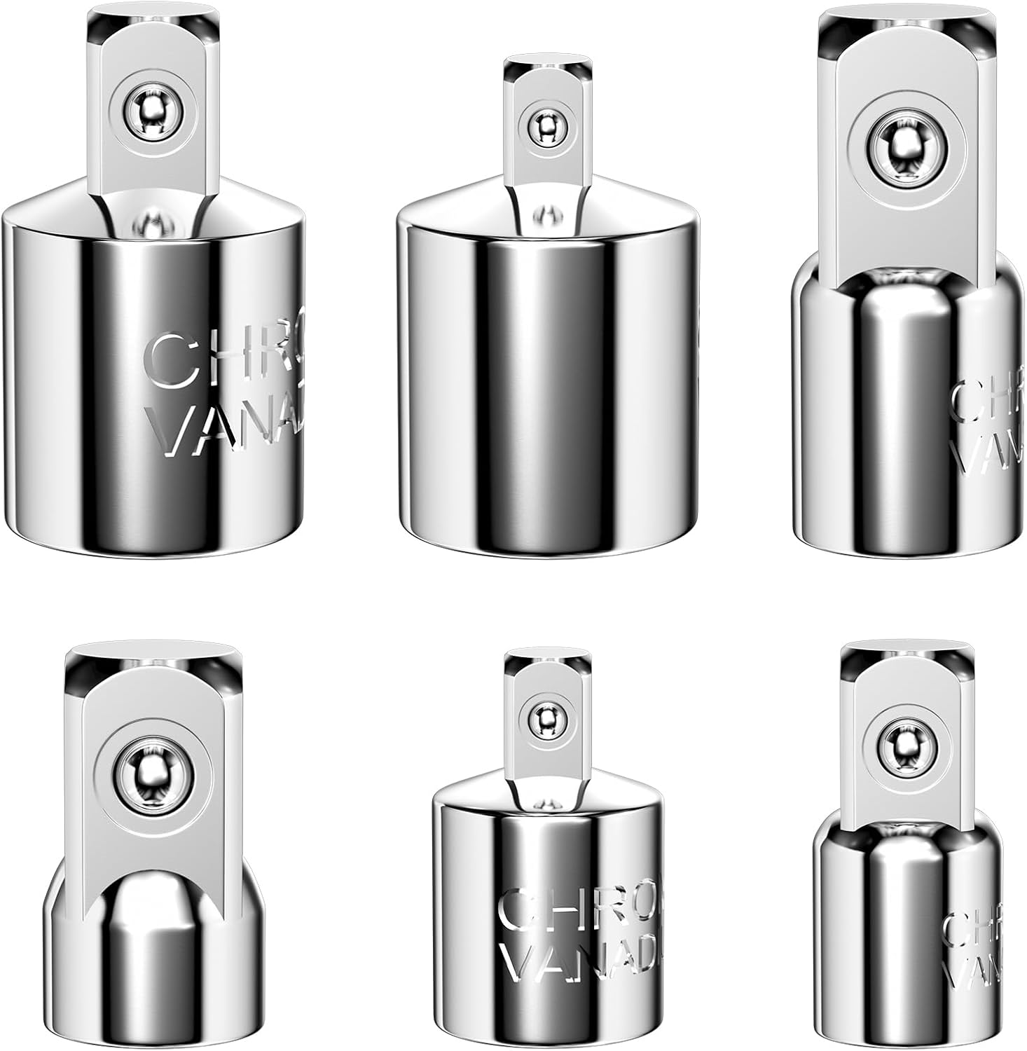 Jeu De 4 Adaptateurs à Cliquet Furuising - 1/2" 3/8" 1/4" Pour Douilles Et Clés