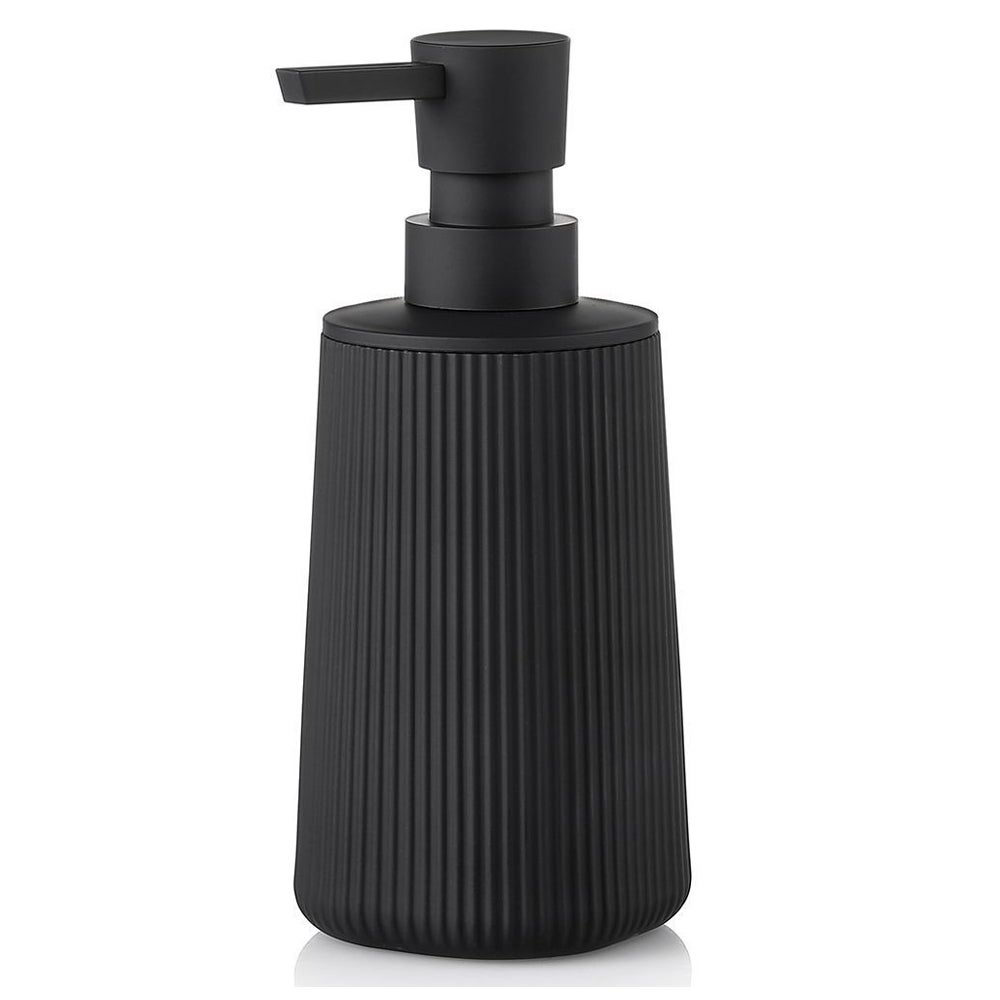 Czarny dozownik mydła - Dozownik mydła w płynie. Pojemność: 0,38 l, Polipropylen, 7 x 17,5 x 7 cm, Czarny