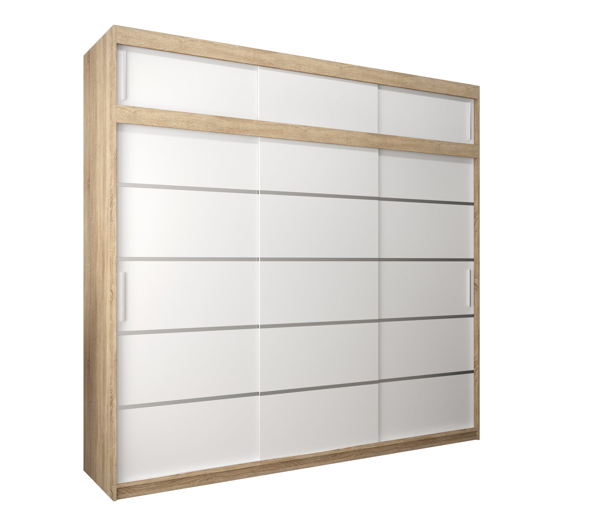 Szafa przesuwna z nadstawką garderoba Verona 1 250 x 62 x 240 cm Sonoma + Biały - Abiks Meble