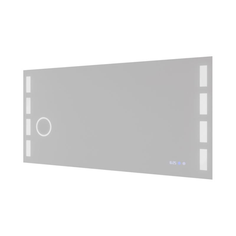 Miroir LED réglable EXCELL PLUS - 140 x 70 cm avec antibuée, loupe et horloge - 3