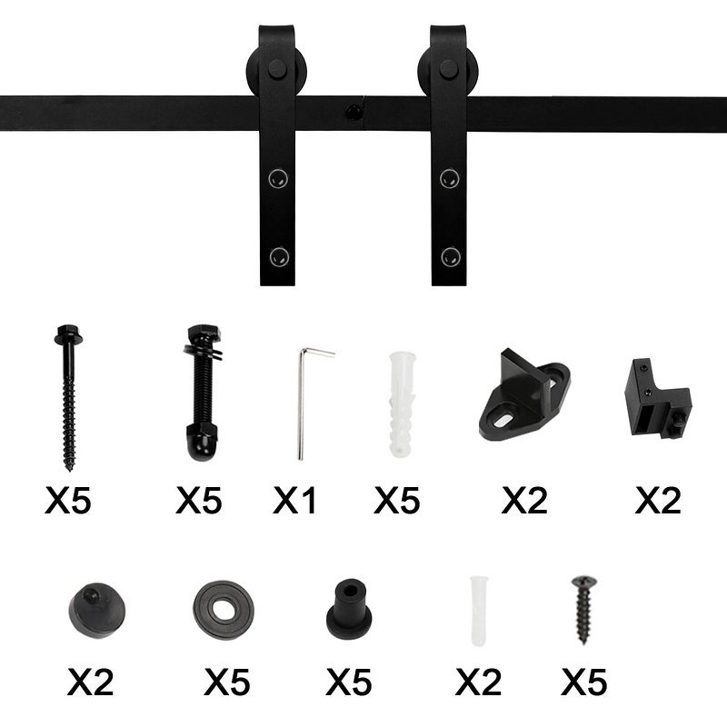 Sistema de puertas correderas Sistema de puertas correderas Kit de herrajes para puertas correderas de madera-Rayas-152cm - 4