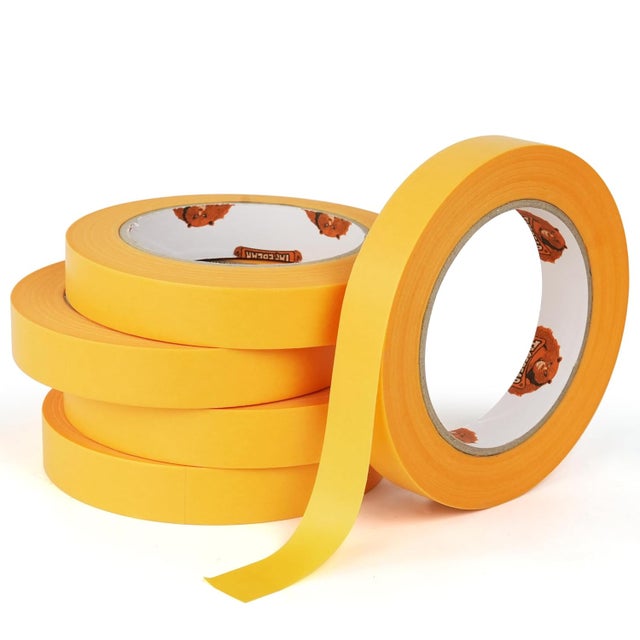 5x profesjonalna taśma maskująca do delikatnych powierzchni 18 mm x 50 m, wyraźne linie malowania do użytku wewnątrz pomieszczeń, precyzyjne malowani