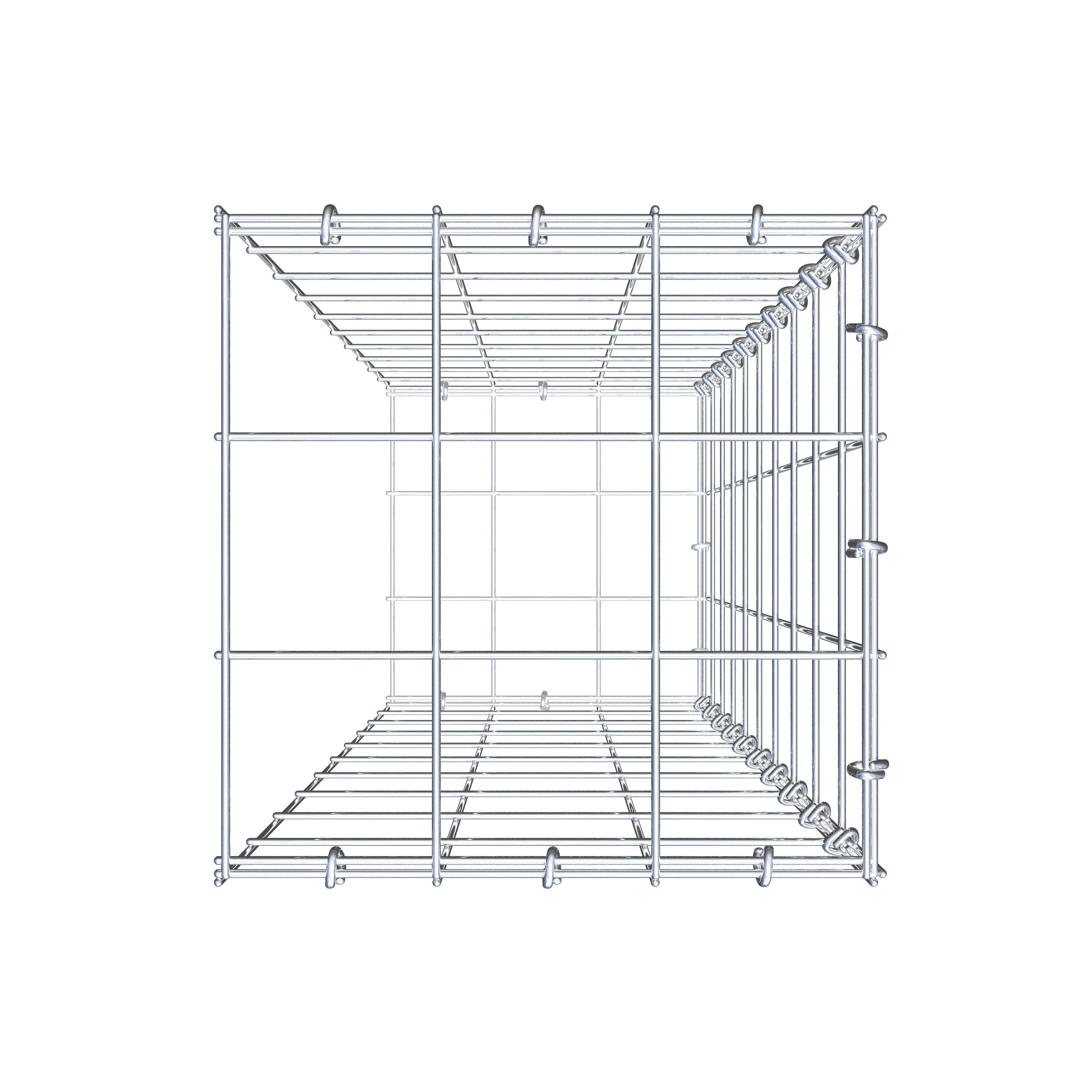 Gavión para alargar en acero galvanizado 100x30x30cm (LxAxP), malla 10 x 10cm, Anillo en C, sin rejilla frontal - 5