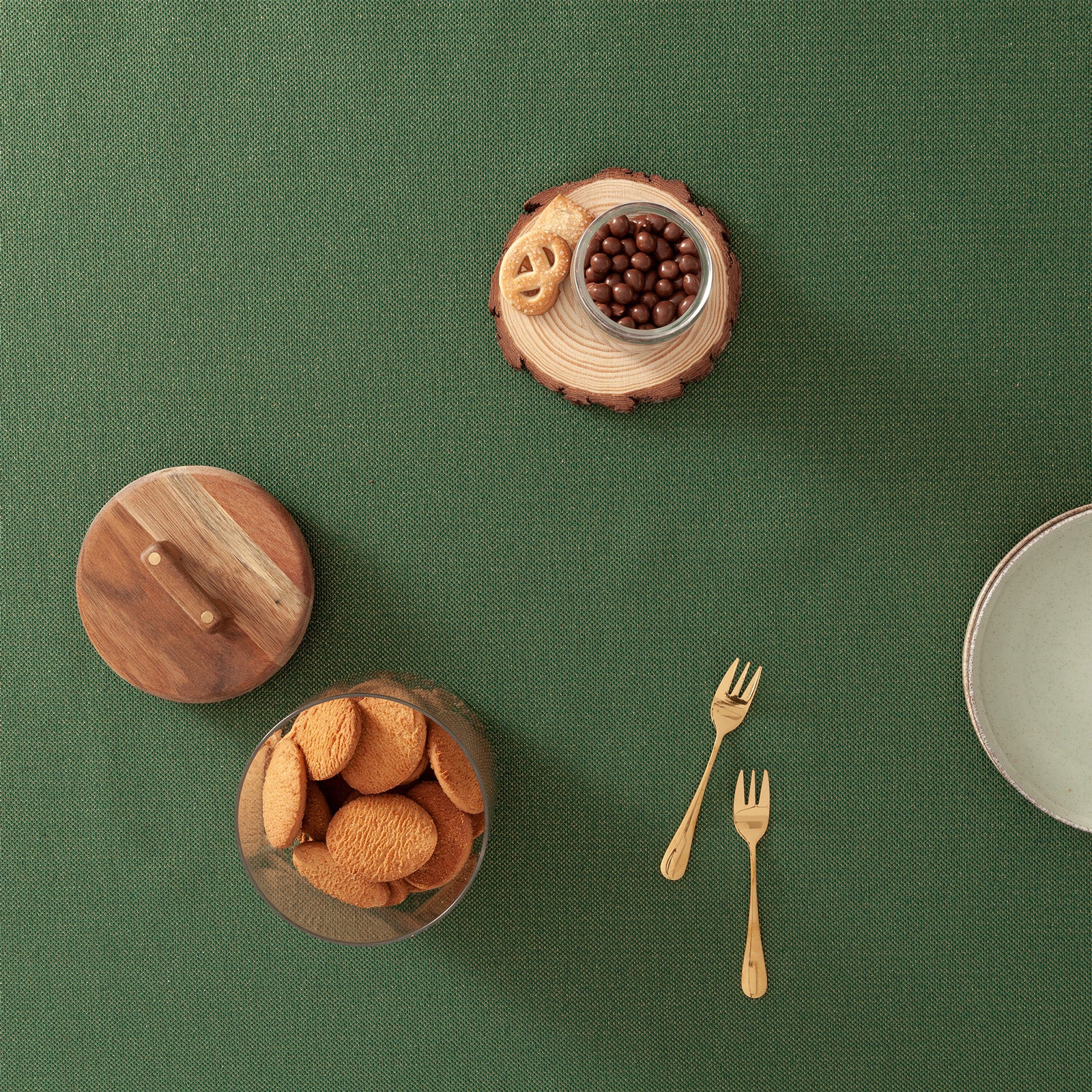 Tovaglia di Natale rettangolare in cotone jacquard verde 140x300 cm - Lights - 3