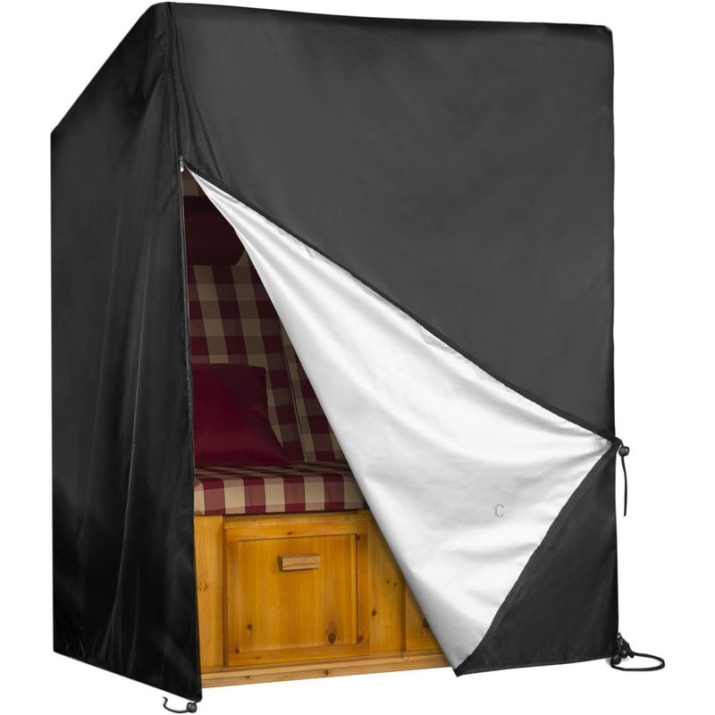 Pokrowiec na fotel plażowy typu Cabine - Oxford 420D, odporny na promieniowanie UV i zimę, regulowany sznurek, 135x105x174cm