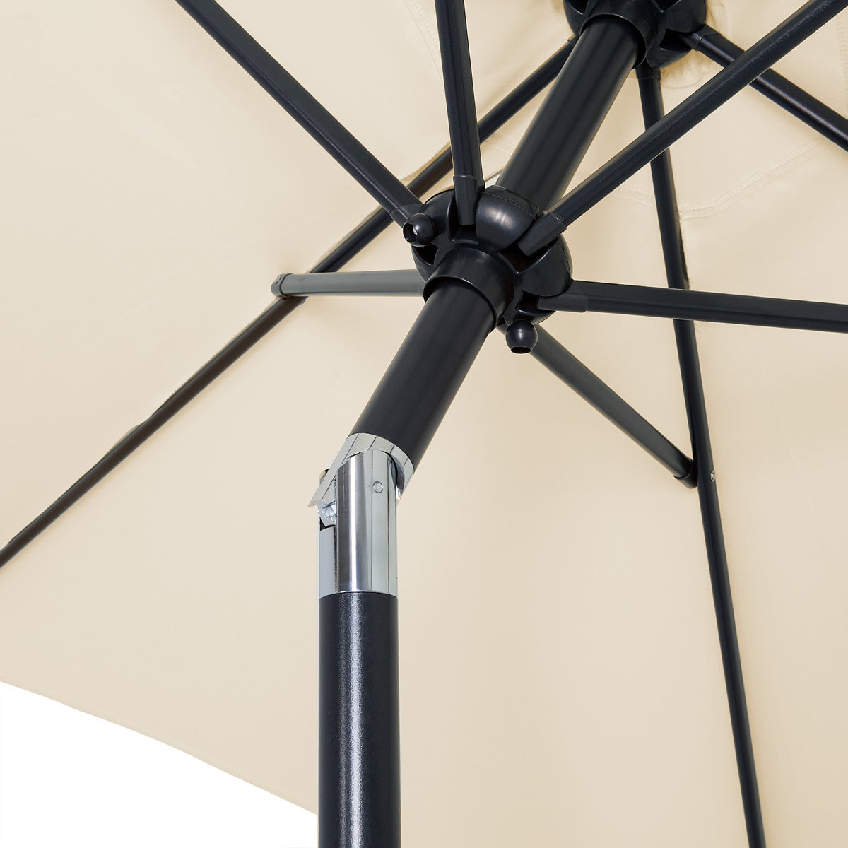 KINGSLEEVE® Parasol inclinable Ø 200cm beige Parasol en aluminium avec manivelle Protection solaire jardin terrasse - 2