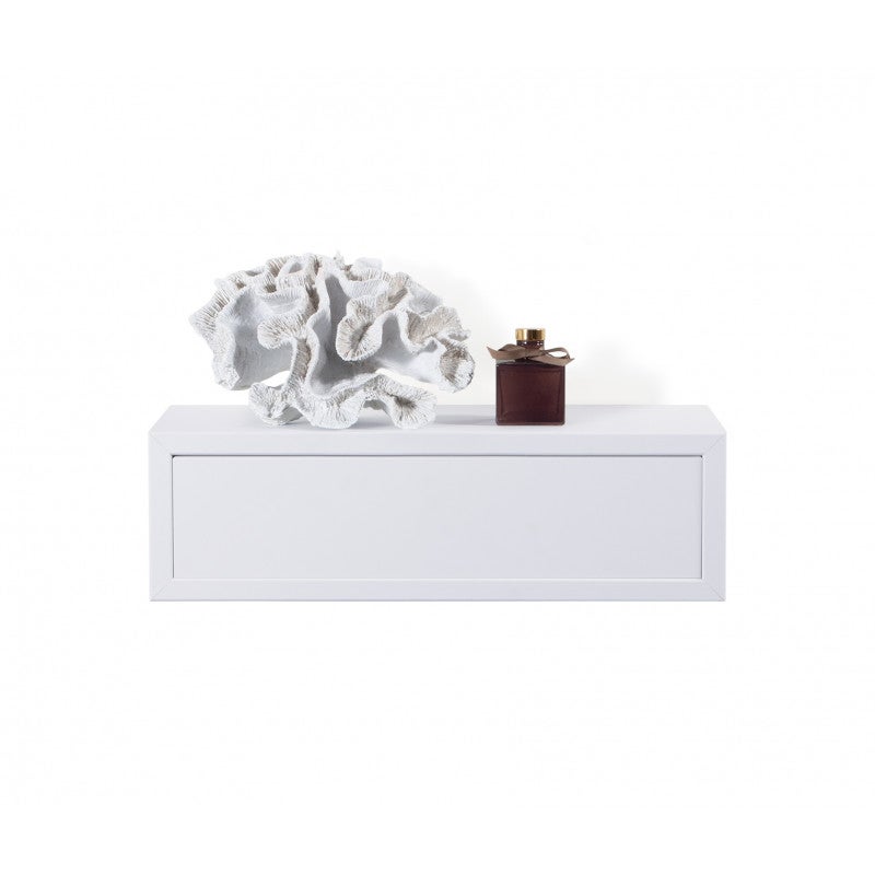Étagère murale avec tiroir, table de chevet suspendue, étagère murale, blanche, 45 x 13,4 x 20 cm - Legolo - 3