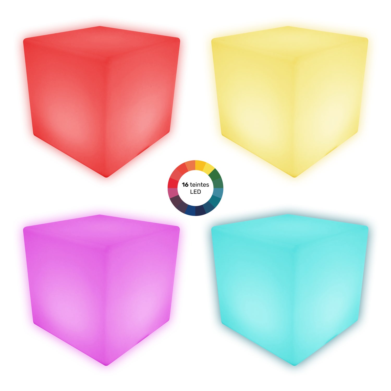 Cube lumineux LED 40cm multicolore NAOS - 4
