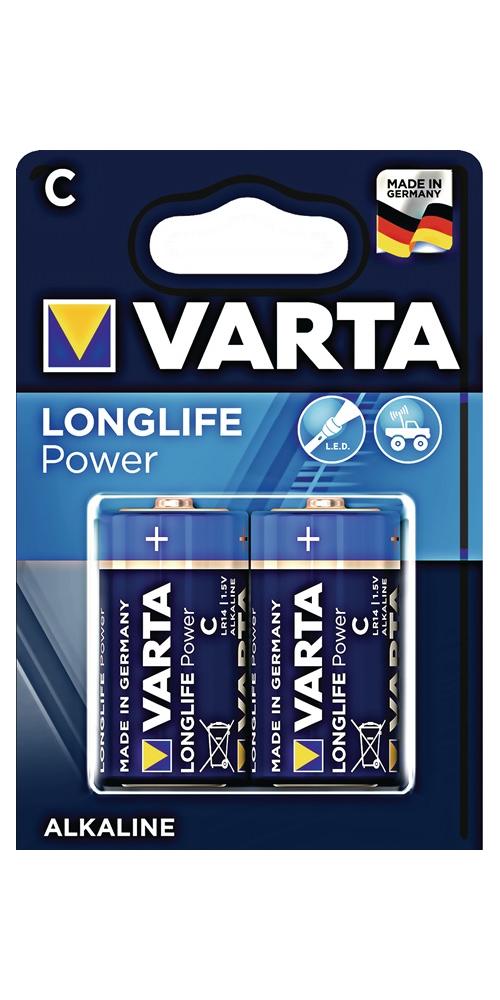 Blister 2 piles alcalines 1,5V LR14 Longlife Power Varta - 6