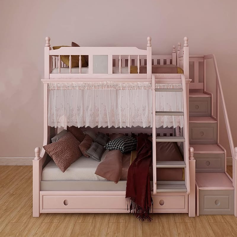 1. Zasłona tiulowa, zasłona z tiulu żakardowego, zasłona w stylu rustykalnym, karnisz nie jest dołączony, różowa (74 cm szer. x 90 cm wys.) - 6