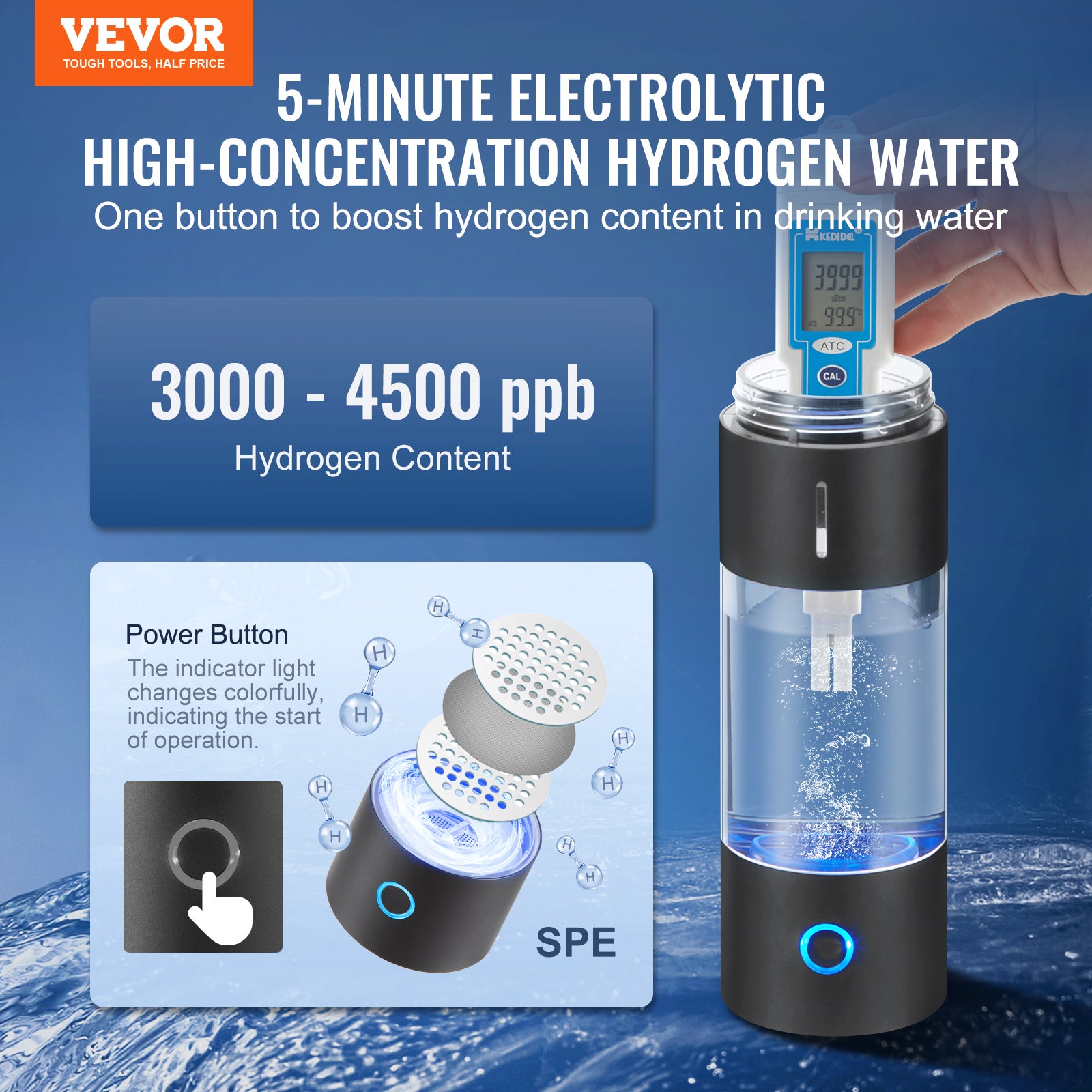 Bouteille D'eau Hydrogène Portable - Générateur Rechargeable - Neuve