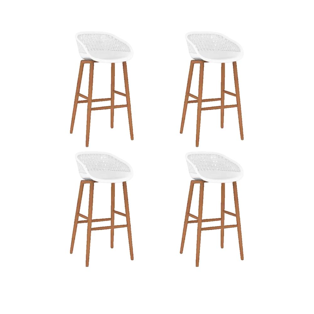 Vidaxl Taburetes De Bar 4 Unidades Blanco , Leroy Merlin