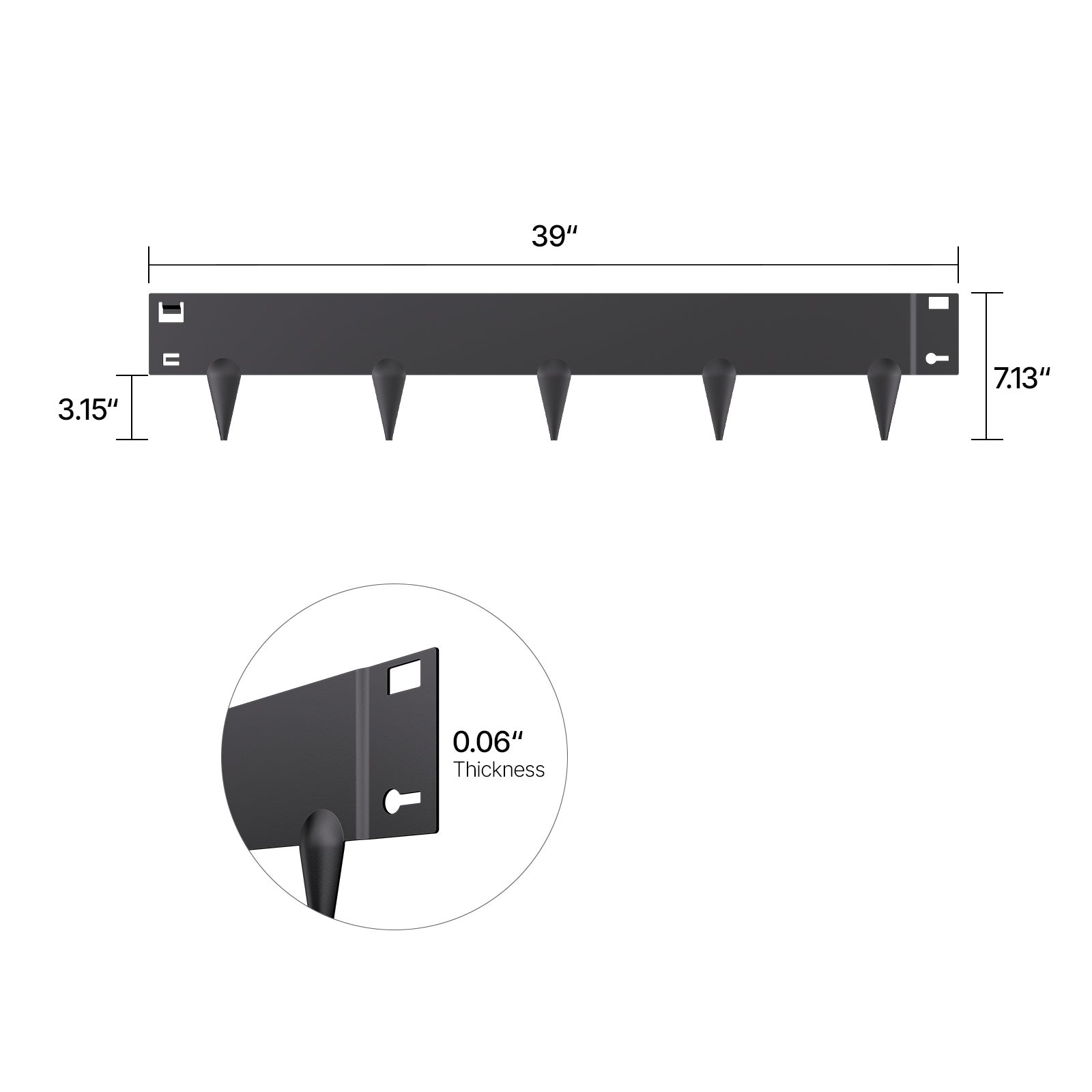 Bordure de Jardin en Acier,SucceBuy Lot de 5,Bordures Métalliques Paysagères,990 x 181 mm,Anti-Corrosion,Installation Facile,Noir - 2