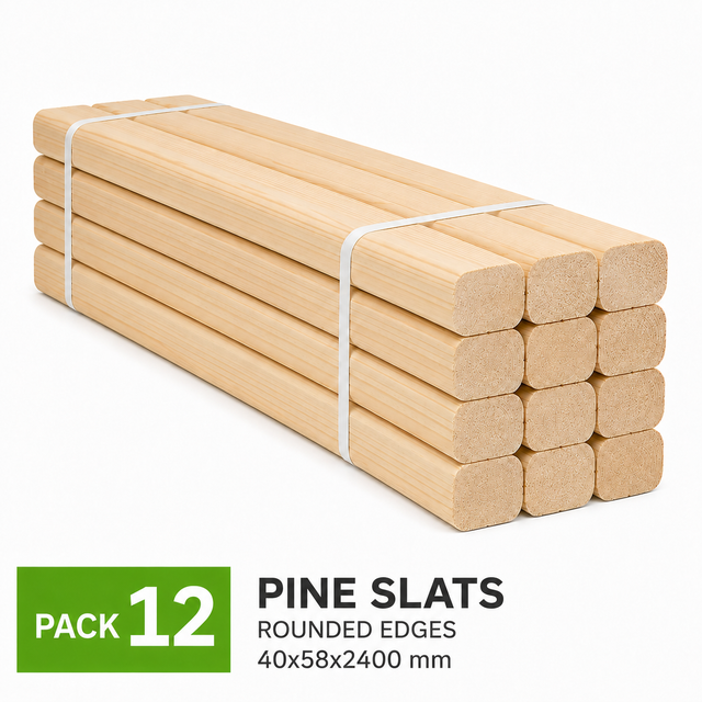 Pack 12 listones de pino silvestre cepillado 40x58x2400 mm