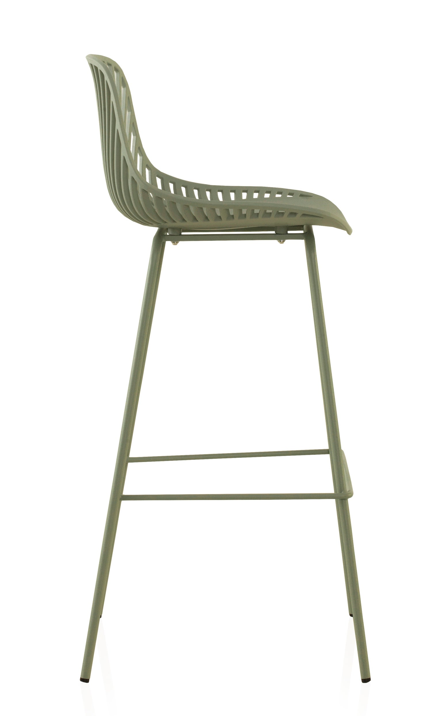 Lot de 2 tabourets en polypropylène pistache avec pieds en métal - 4