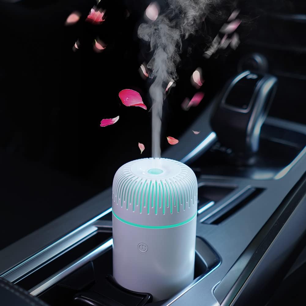 Przenośny nawilżacz powietrza do samochodu, mini dyfuzor aromaterapeutyczny USB do samochodu i biura (biały)