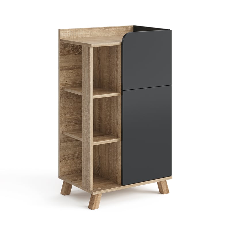 Vicco Szafka podstawowa Karen, Sonoma/antracyt, 50 x 90 cm z drzwiami i szufladą
