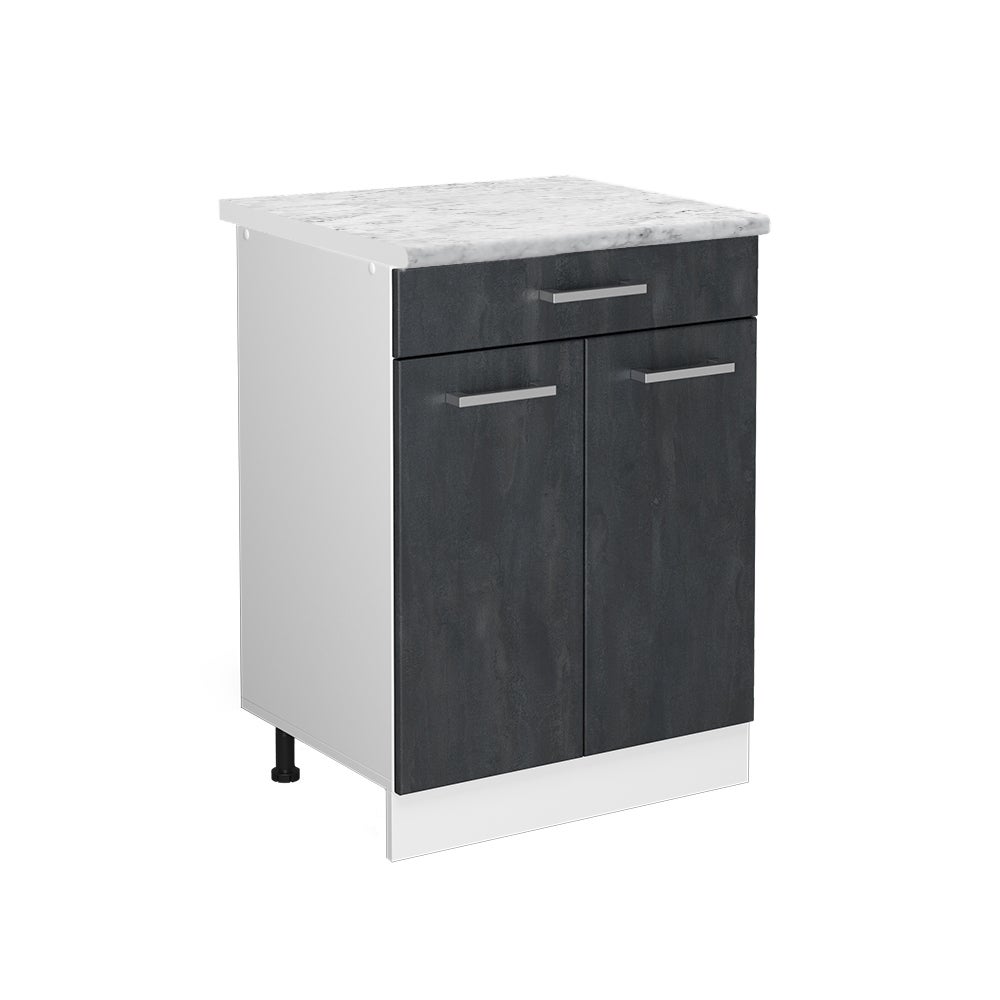 Vicco Szafka dolna do kuchni R-Line, Czarny beton, 60 cm BP Marmur