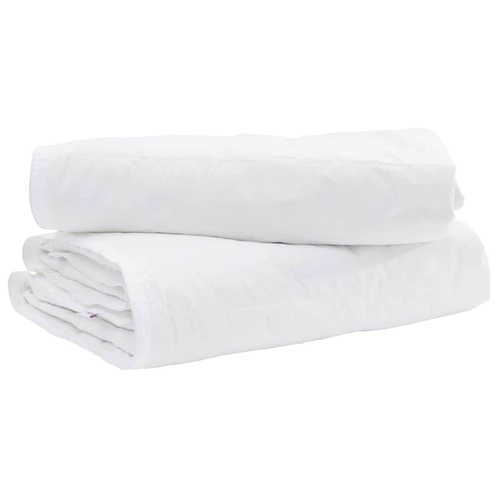 Couette avec oreiller 2 pcs | Duvet Blanc 135 x 220 cm Bas - 4