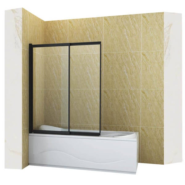 SILLA Parawan nawannowy SPENCER 2-skrzydłowy 100x150 cm Rozsuwany Czarny