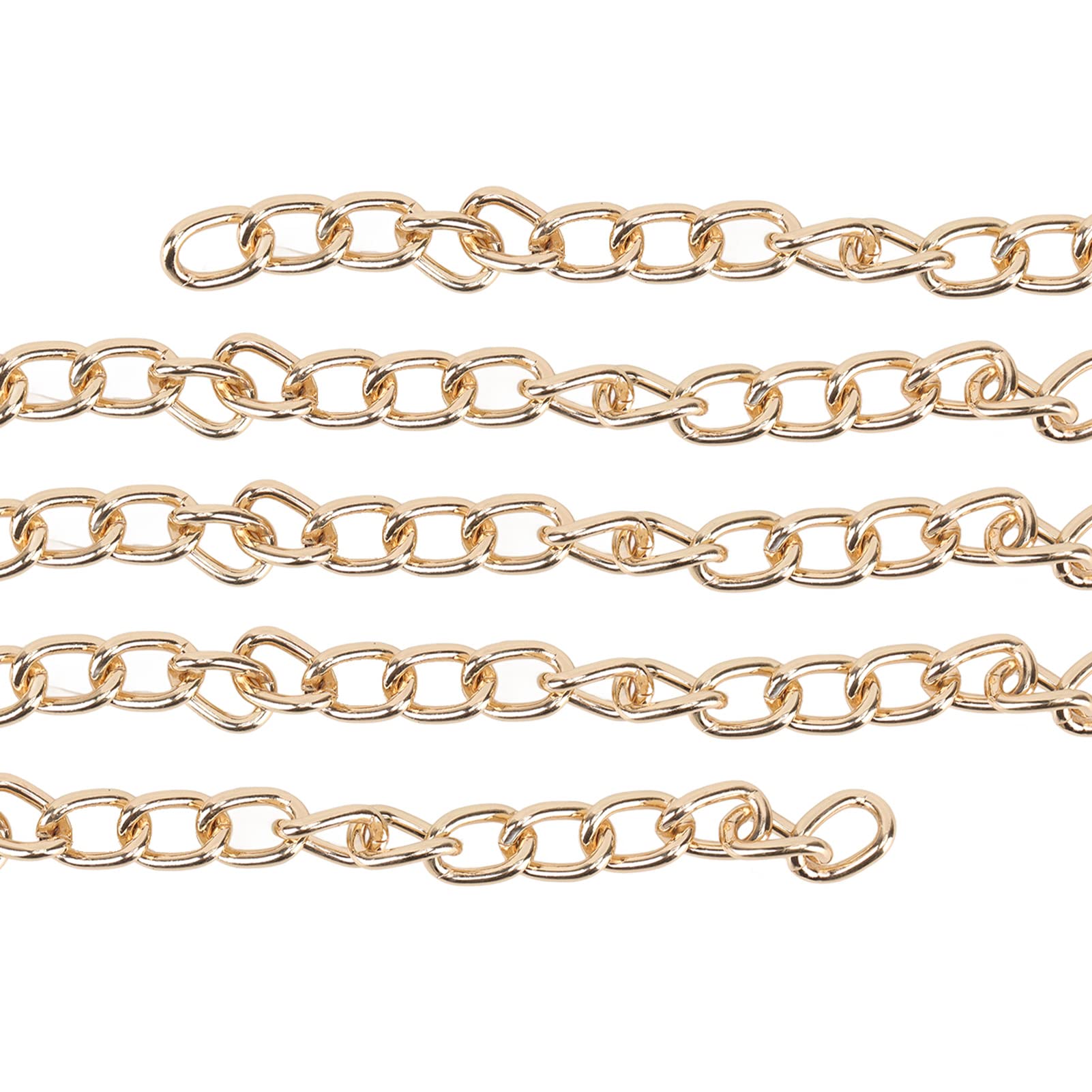 Collier Plaqué Or à Maillons Torsadés - Longueur 51-55 Cm - Doré, Style élégant - Neuf Sans Boîte