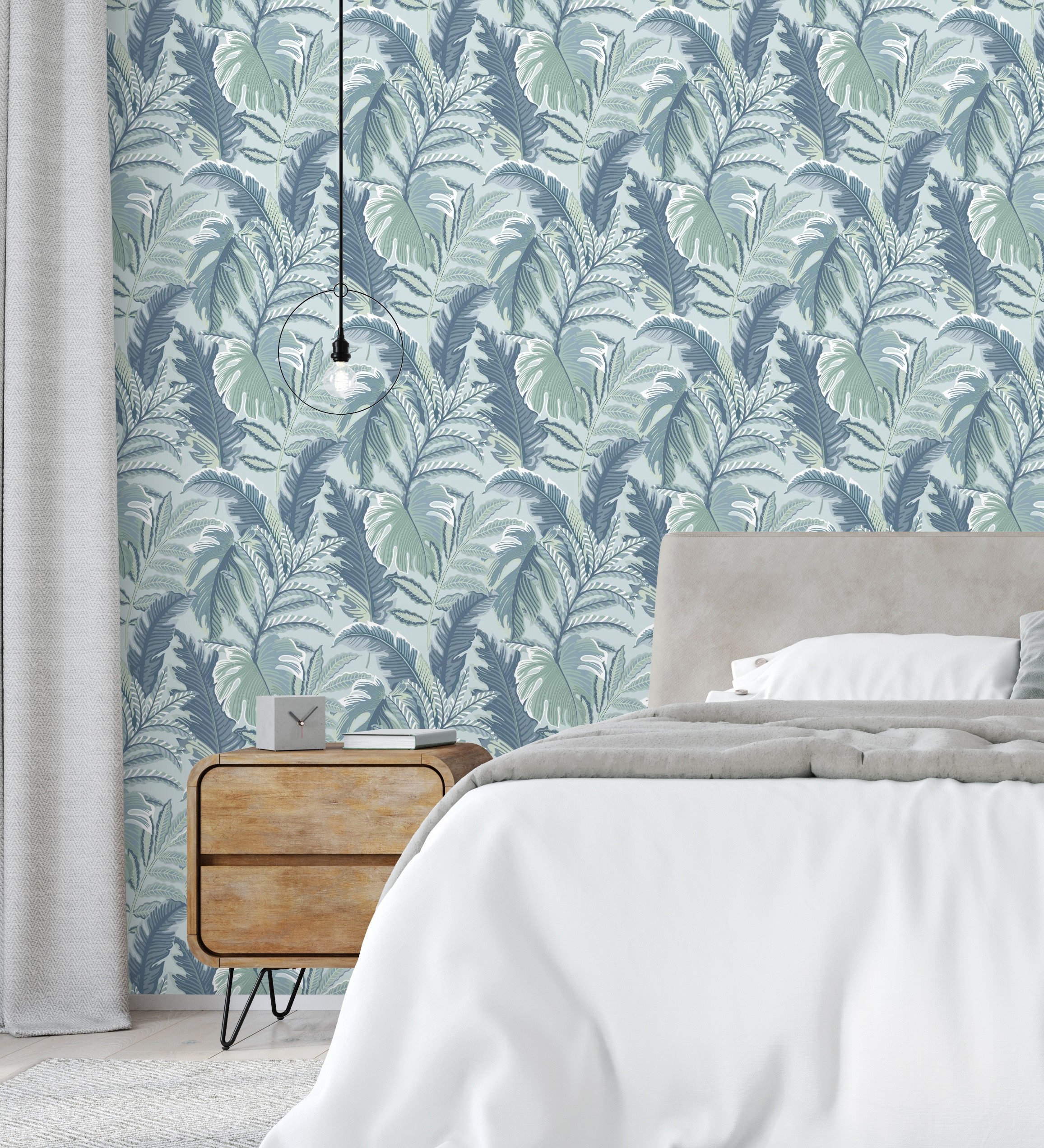 Papel pintado vinílico ecológico decorativo de hojas tropicales - palmer hill 680740 de gaulan - rollo de 10 m x 0,53 m