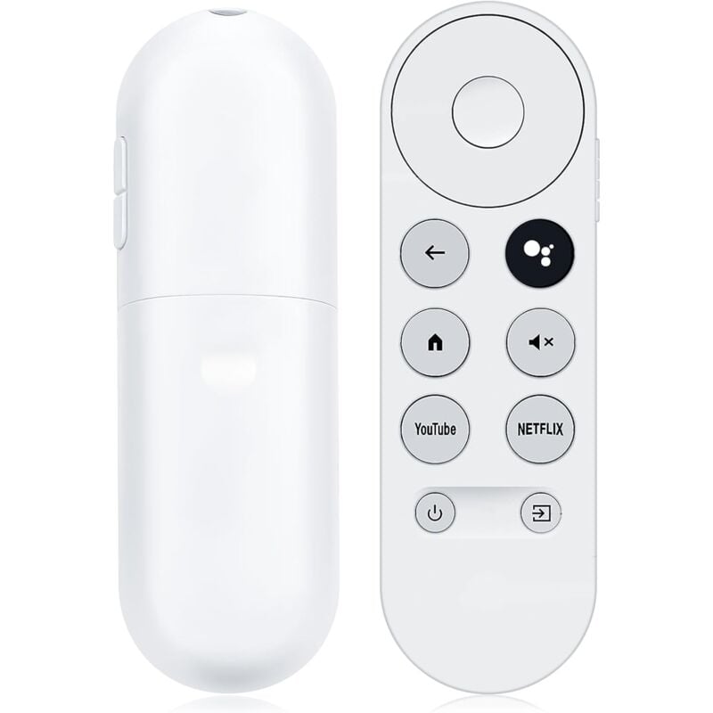 Pilot głosowy Bluetooth na podczerwień do telewizora Google Chromecast 2020 4K Snow G9N9N, zamiennik pilota Google