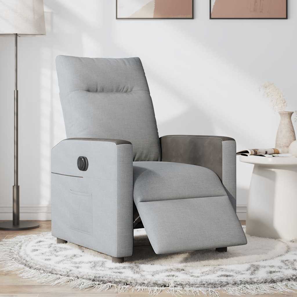 Fauteuil de télévision | Fauteuil inclinable électrique Gris clair Tissu CFW91455 - 2