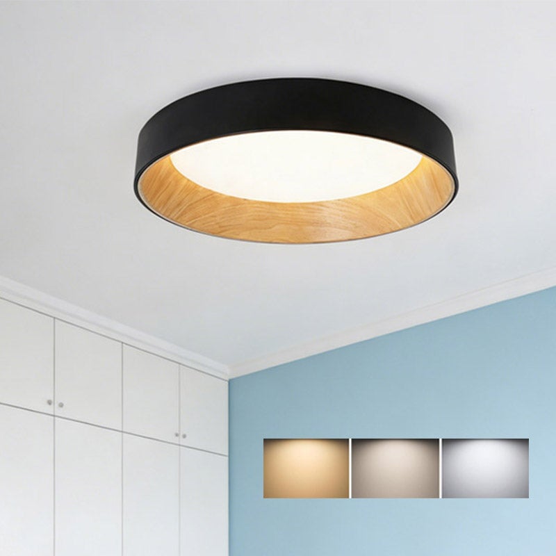 MOONSEA Plafoniera LED Soffitto, 40W Plafoniere Quadrata 3 colori 3000K/ 4000K/6000K, Lampada da soffitto per Soggiorno, Camera da letto, Camera dei bambini, Cucina, 40cm, Nero