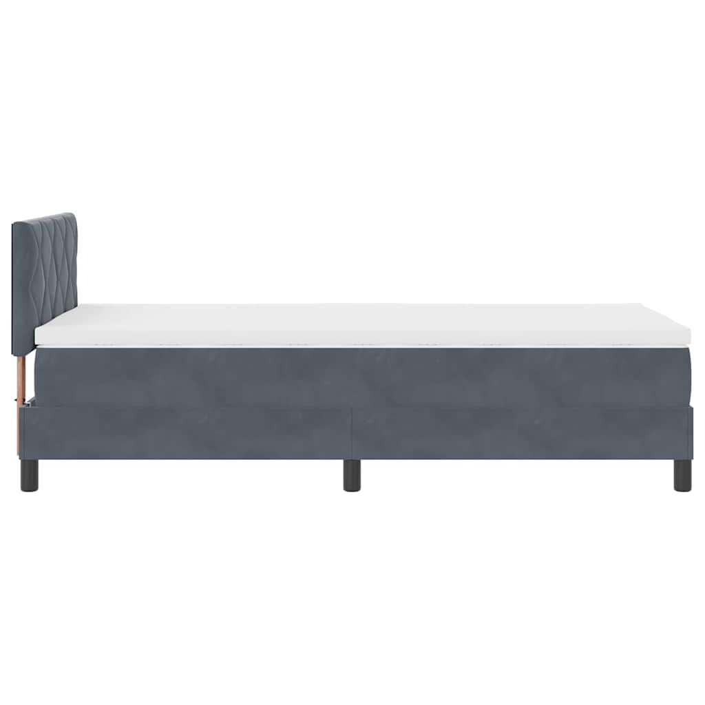 Cadre de lit avec matelas Gris foncé 90 x 200 cm tissu - 9