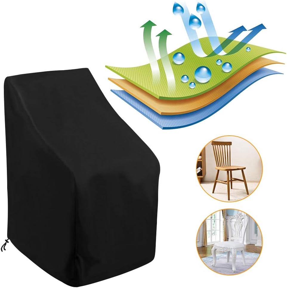Housse De Protection Pour Chaise Longue Jardin - Imperméable 190T Polyester, Anti-UV, Coupe-Vent - Avec Grilles D'Aération