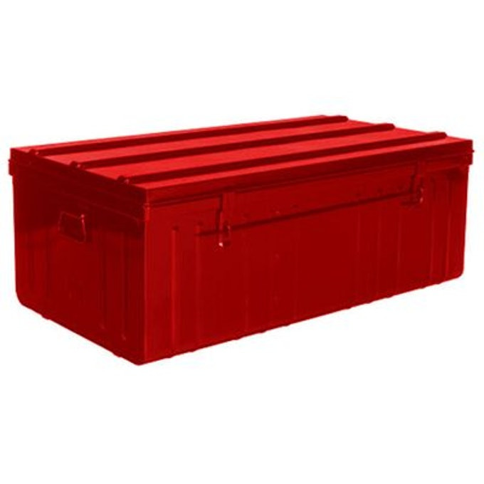 Grandes malles acier rouge Dax - Lot de 3 - 2