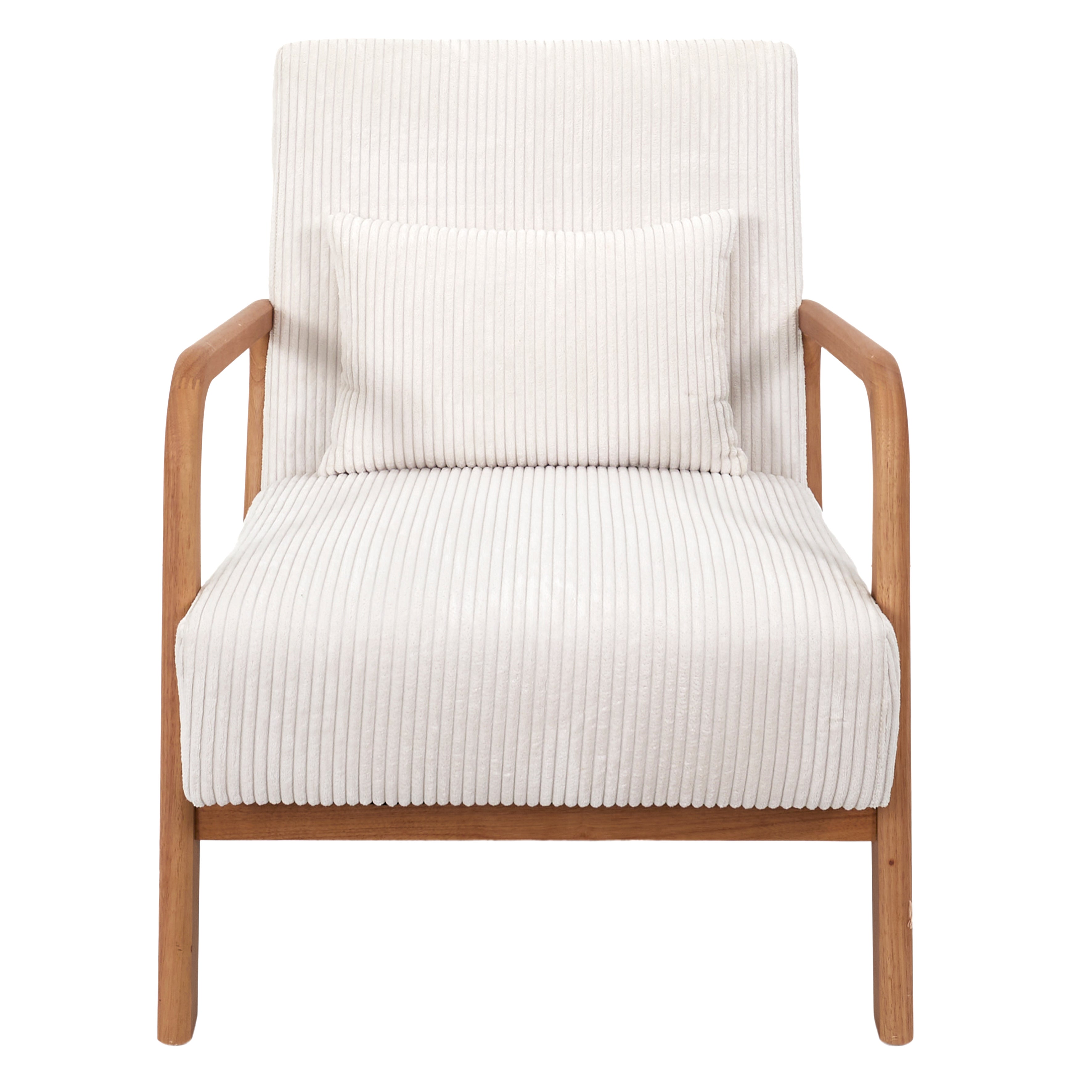 Fauteuil - Home Deco Factory - Scott - Côtelé - Confortable - Beige - 2