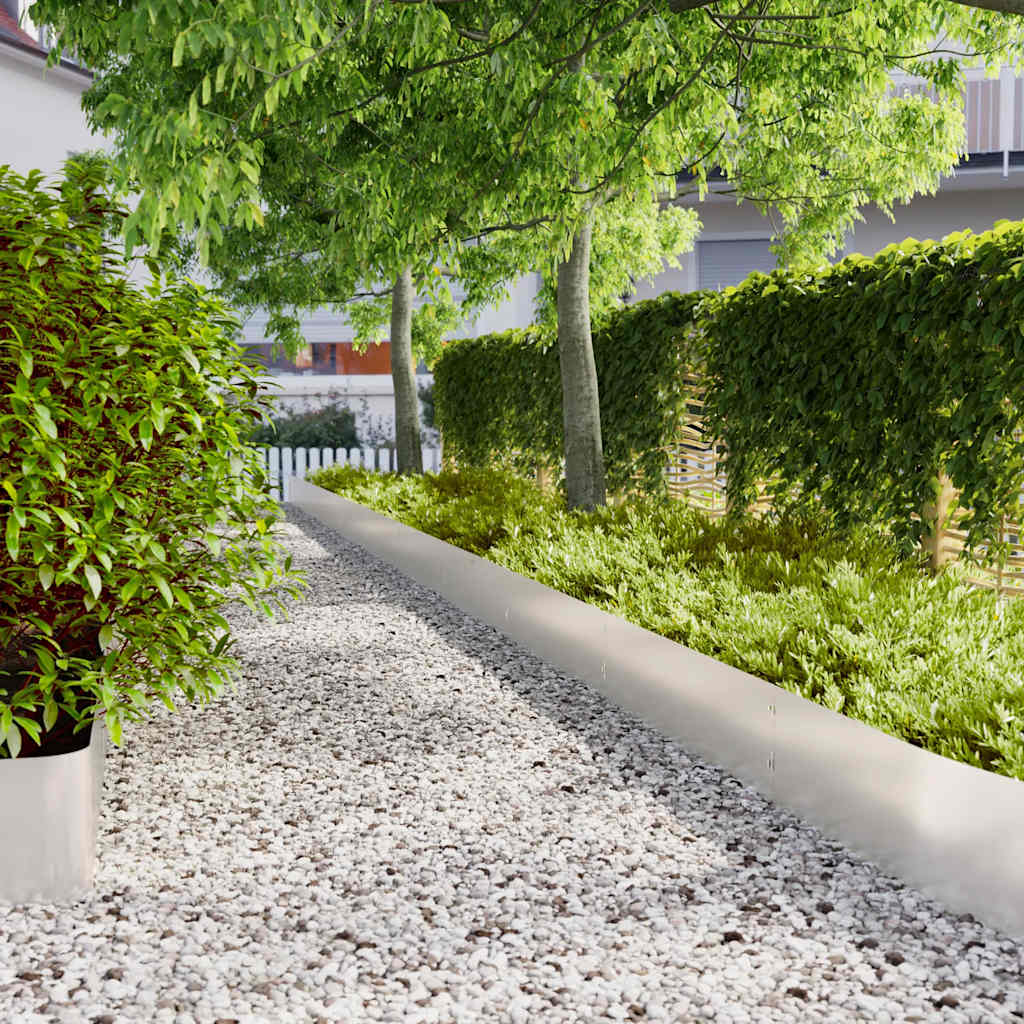 Borde De Césped De Acero Corten 10 M X 15.5 Cm Alto - Aspecto Oxidado Natural | Para Separar Jardines, Caminos | Incluye Guantes