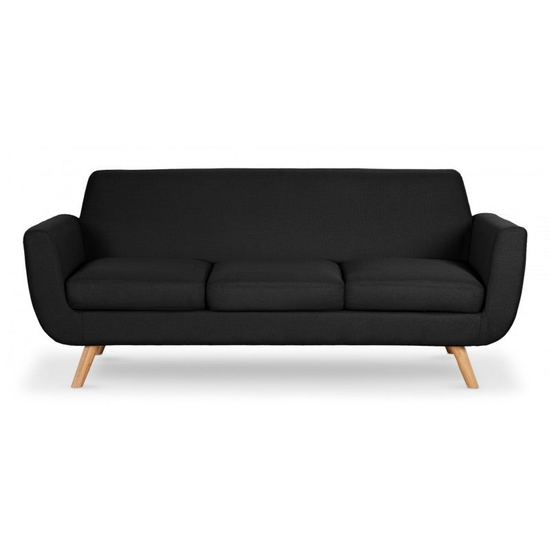 Paris Prix - Canapé 3 Places Scandinave miramas 195cm Noir | Leroy Merlin