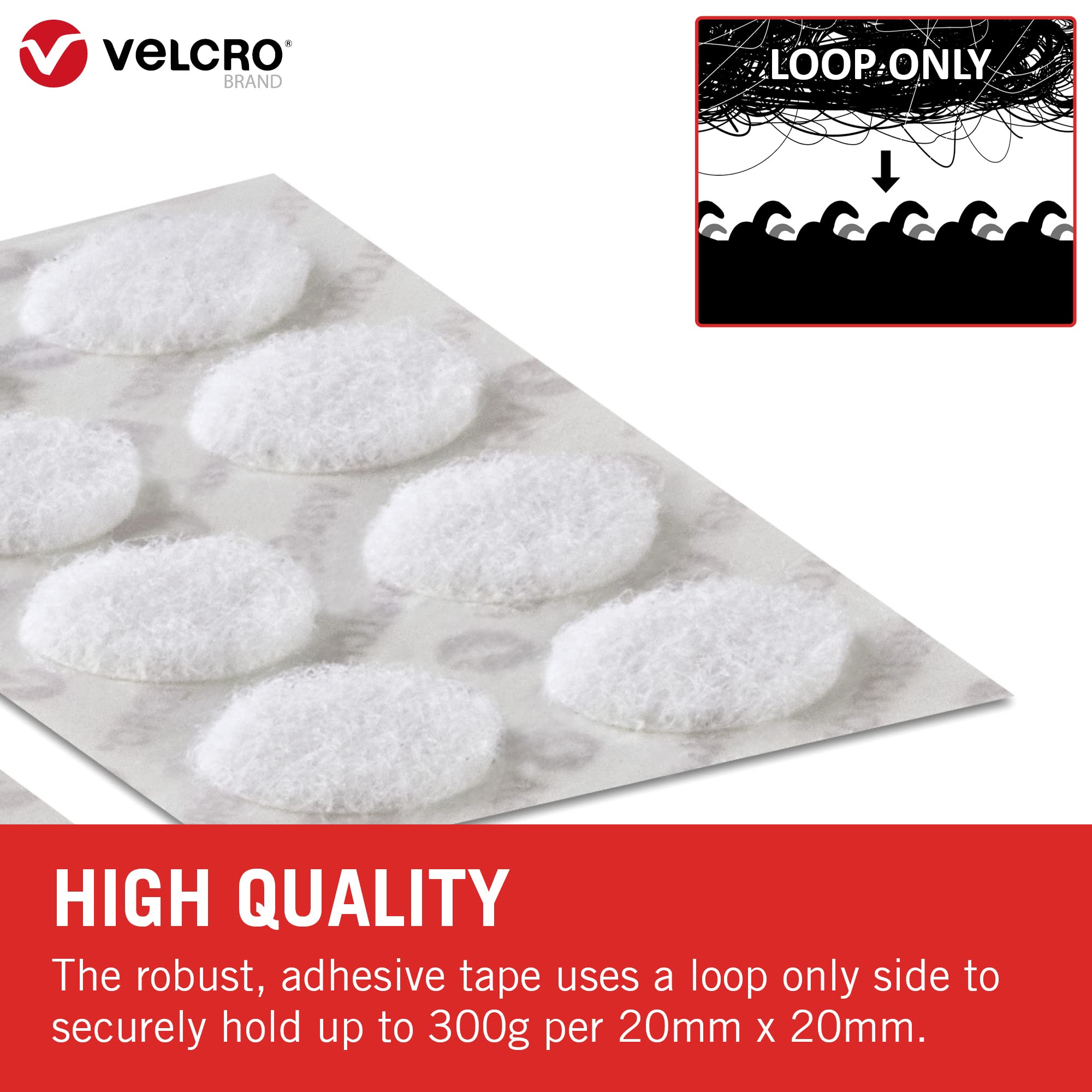 VELCRO Brand Nastro femmina adesivo 19mm x 125 Bianco - 2